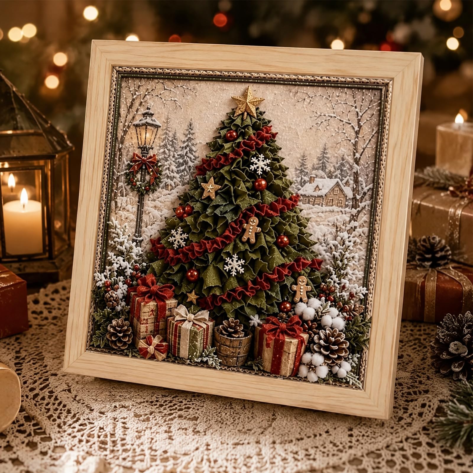 3D Christmas Fabric Poke Art Kit-Handmade Fabric Poke Art Kits for Adults