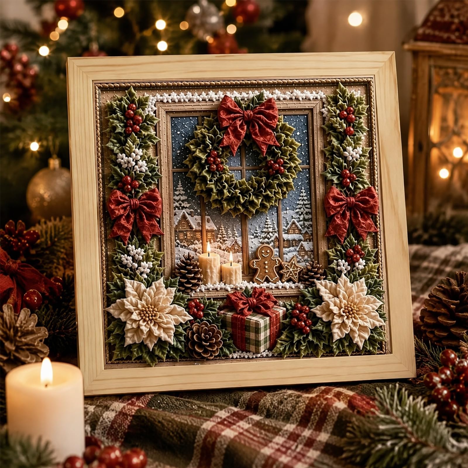 3D Christmas Fabric Poke Art Kit-Handmade Fabric Poke Art Kits for Adults