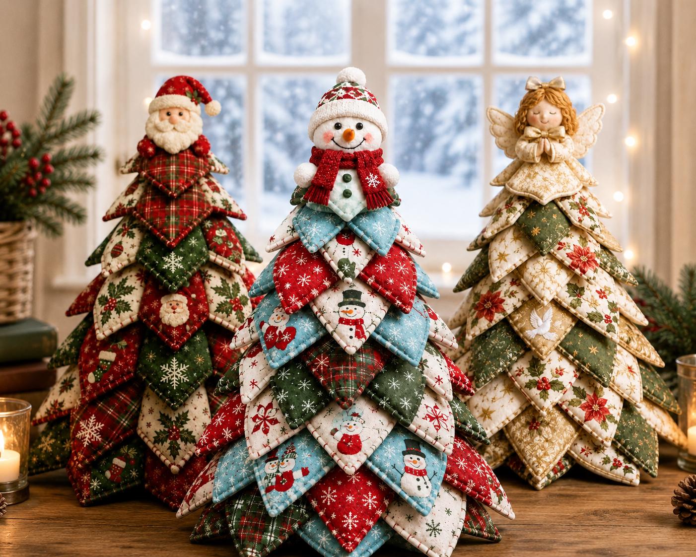 Quilted Christmas Tree DIY Sewing Kit – Beginner-Friendly Fabric Holiday Craft & Festive Home Decor