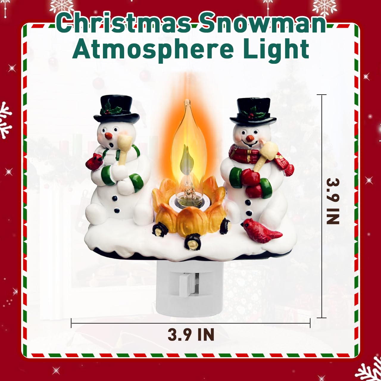 Snowman Campfire Christmas Night Light