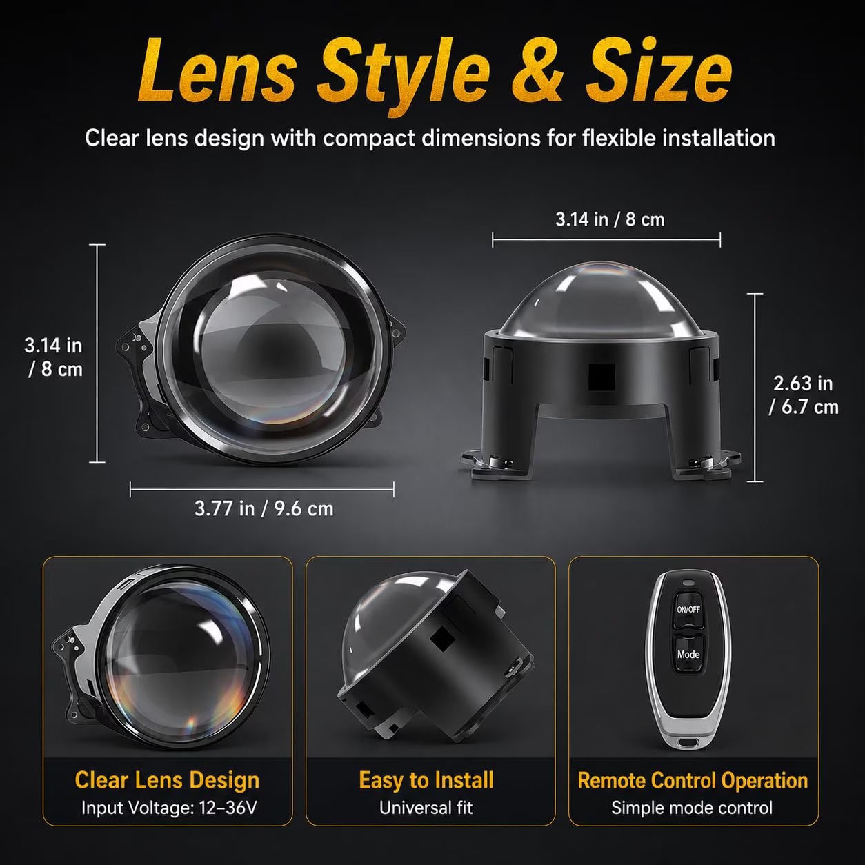 33-Mode Animated Demon Eye LED Headlight Kit – Moving Ghost Eye Car Light with Remote Control
