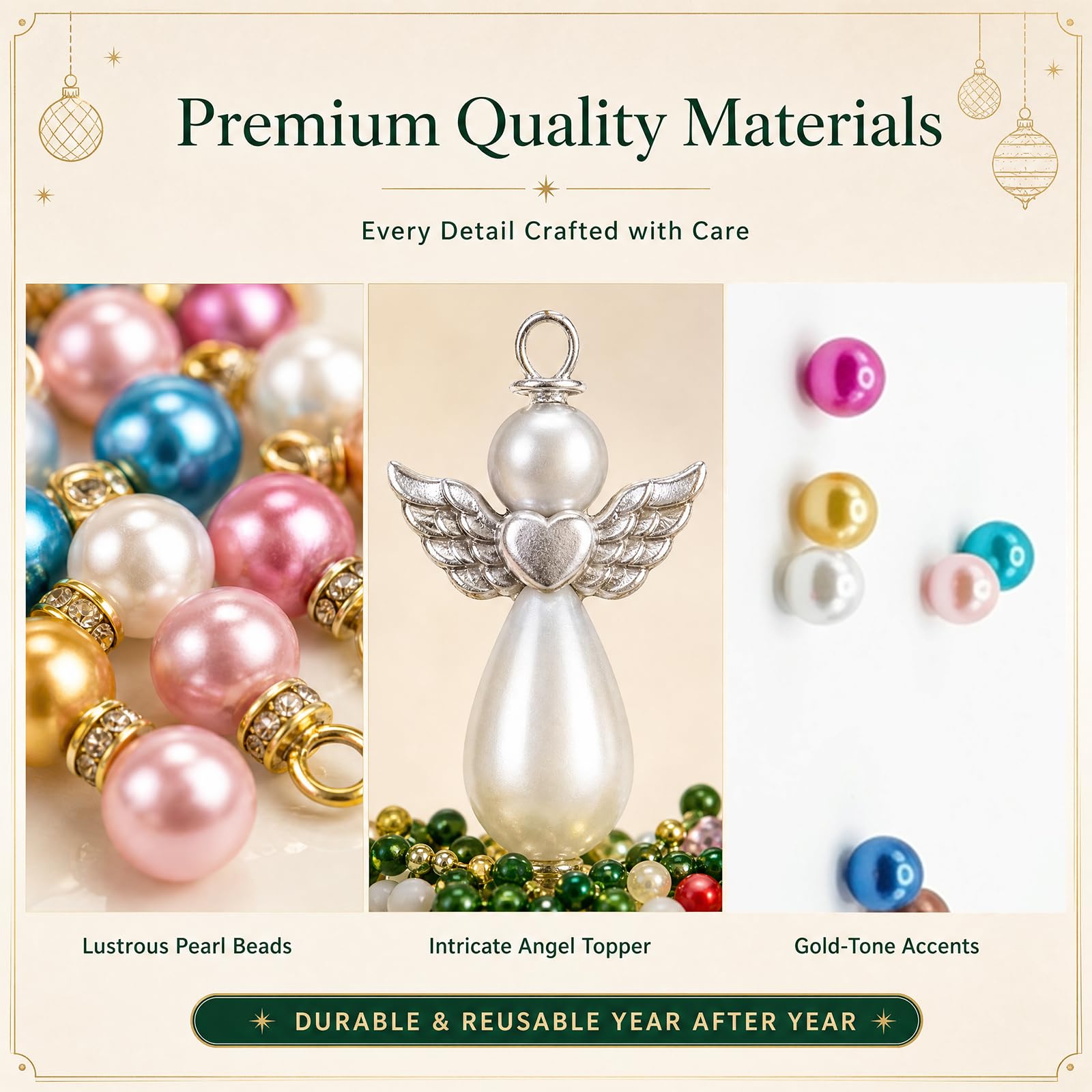 DIY Crystal Beaded Christmas Tree Kit – Handmade Tabletop Holiday Ornament Decor