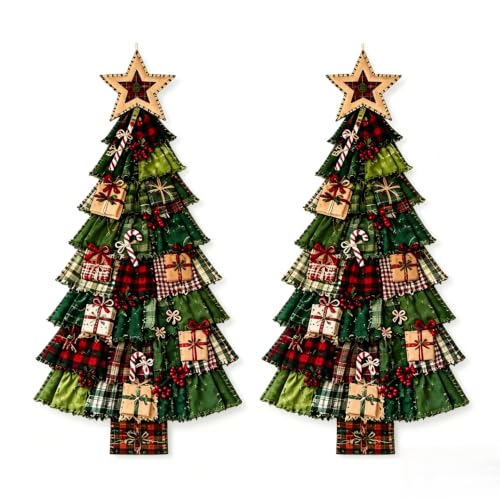 DIY Oversized Patchwork Christmas Tree Door Hanging Kit – 3D Fabric Holiday Decor