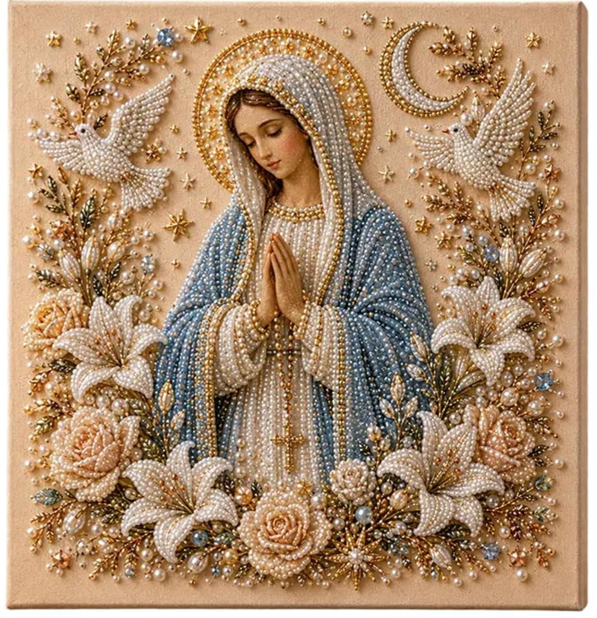DIY Jesus Pearl Art Kit – 5D Diamond Mosaic Religious Wall Art for Easter & Christmas