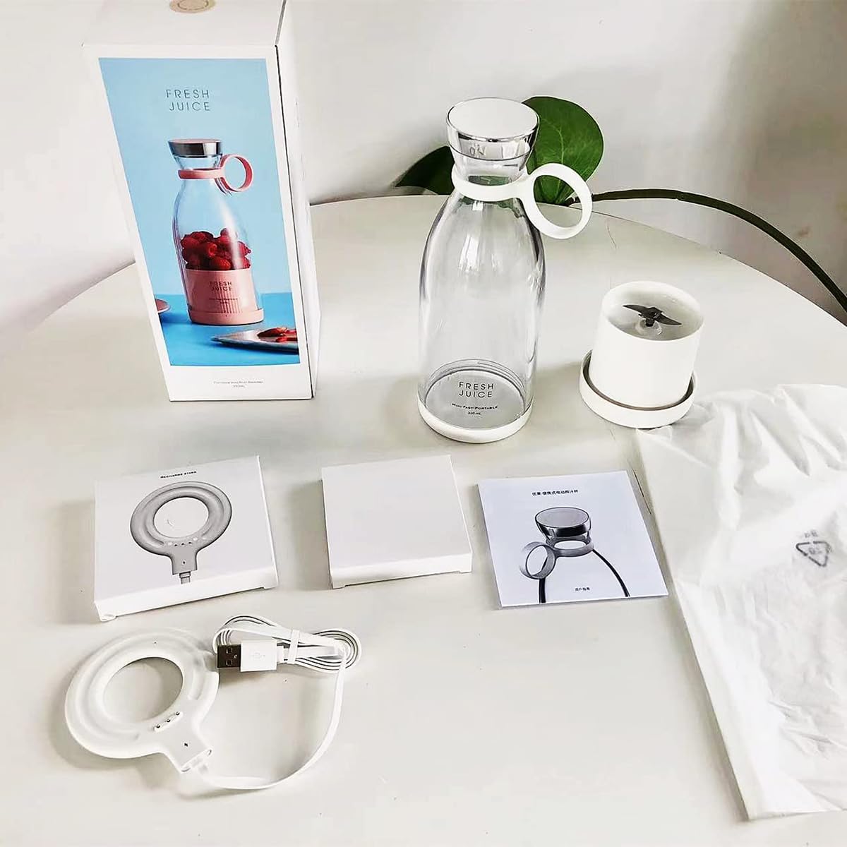 Portable Wireless Juicer Blender – 350ml Electric Fresh Juice & Smoothie Maker for Fruit, Milkshakes & Smoothies