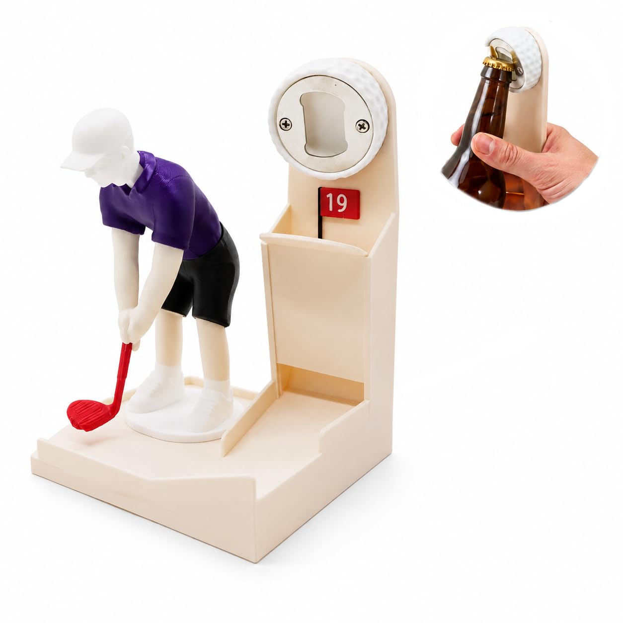Funny Female Golfer Bottle Opener Game – Tabletop Beer Cap Launcher & Catcher