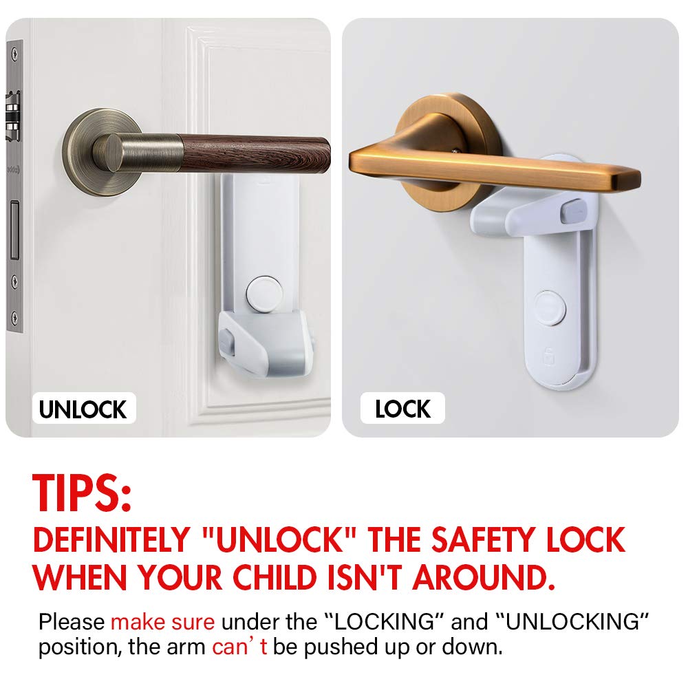Child Safety Door Lever Lock – No-Drill Door Handle Lock for Babies, Kids & Pets