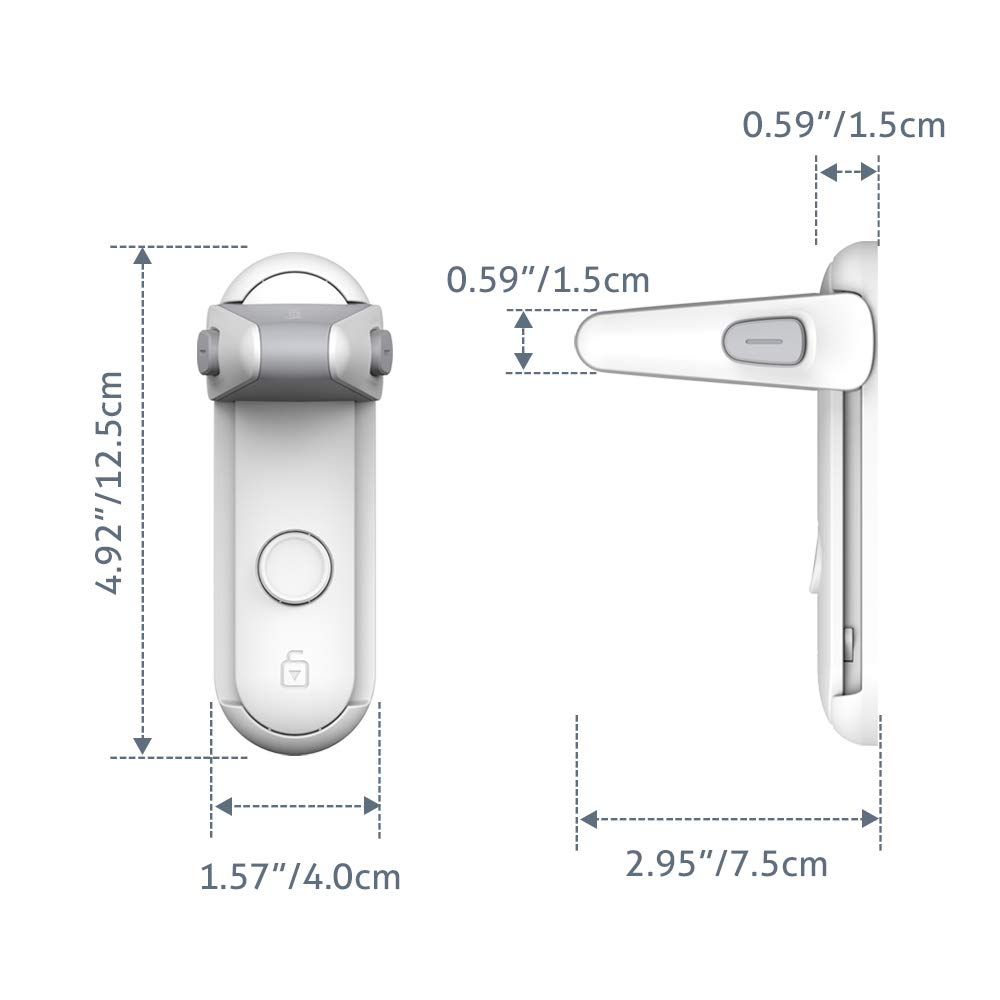 Child Safety Door Lever Lock – No-Drill Door Handle Lock for Babies, Kids & Pets