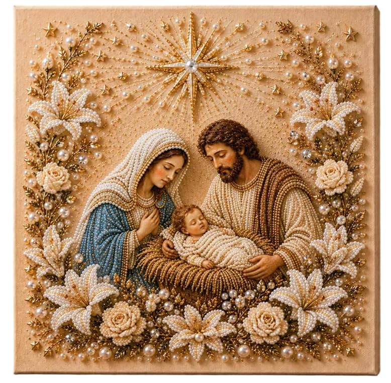 DIY Jesus Pearl Art Kit – 5D Diamond Mosaic Religious Wall Art for Easter & Christmas