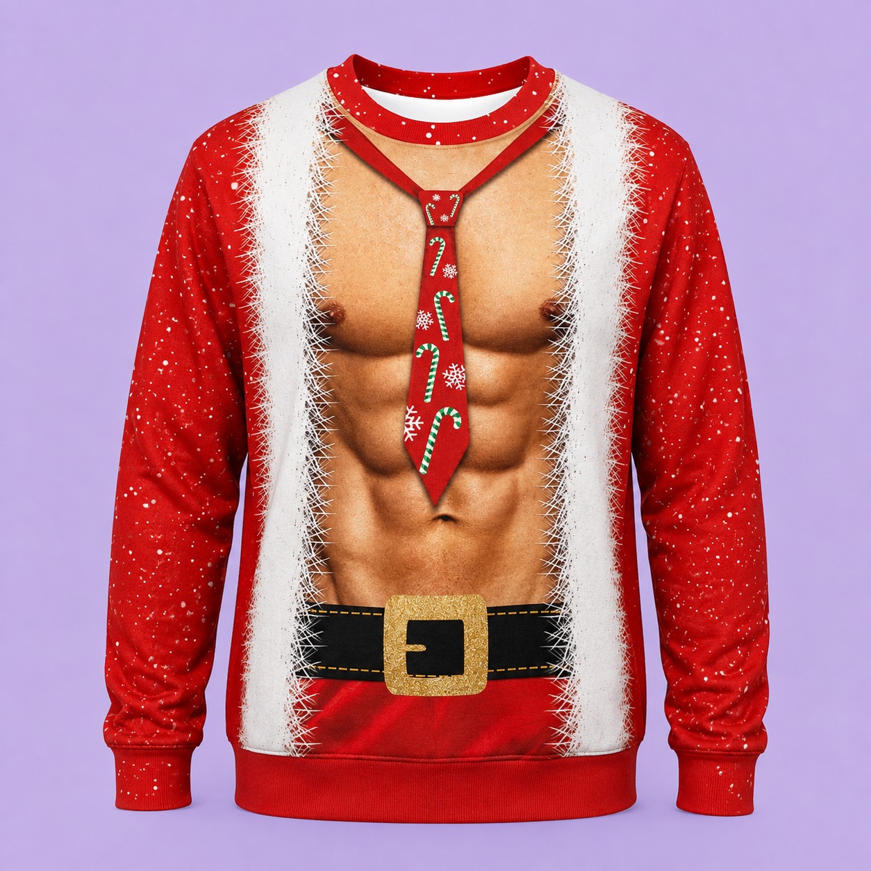 Santa Bare-Chest Christmas Sweater