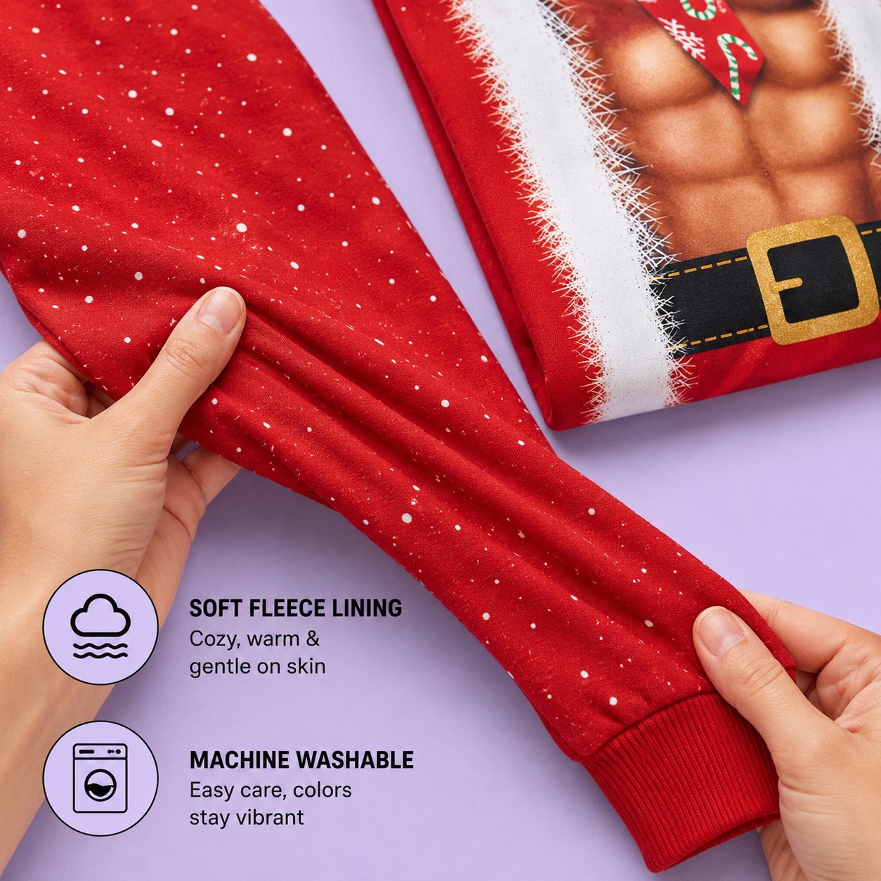 Santa Bare-Chest Christmas Sweater