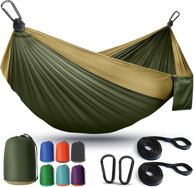 Camping Hammock Lightweight, Portable Hammocks Parachute Hammock 