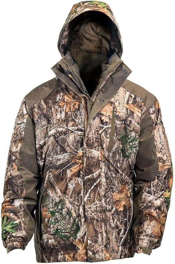 Men’s 3-in-1 Insulated Camo Hunting Parka, Waterproof Jacket, Versatile Camouflage Hunting Clothes for