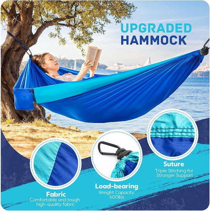 Camping Hammock Lightweight, Portable Hammocks Parachute Hammock 