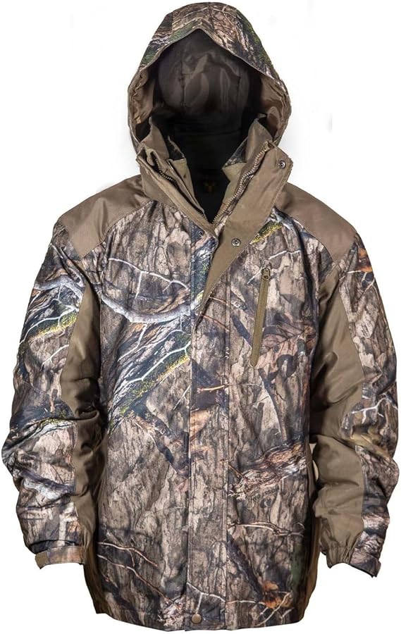 Men’s 3-in-1 Insulated Camo Hunting Parka, Waterproof Jacket, Versatile Camouflage Hunting Clothes for
