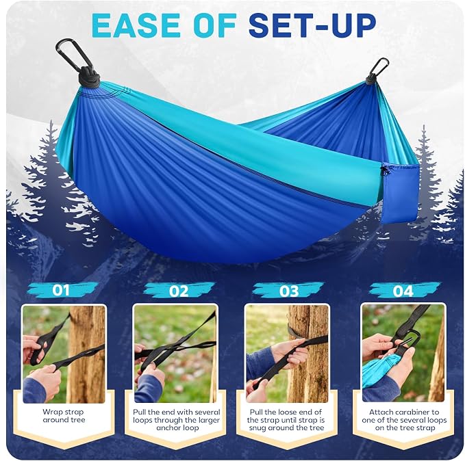 Camping Hammock Lightweight, Portable Hammocks Parachute Hammock 