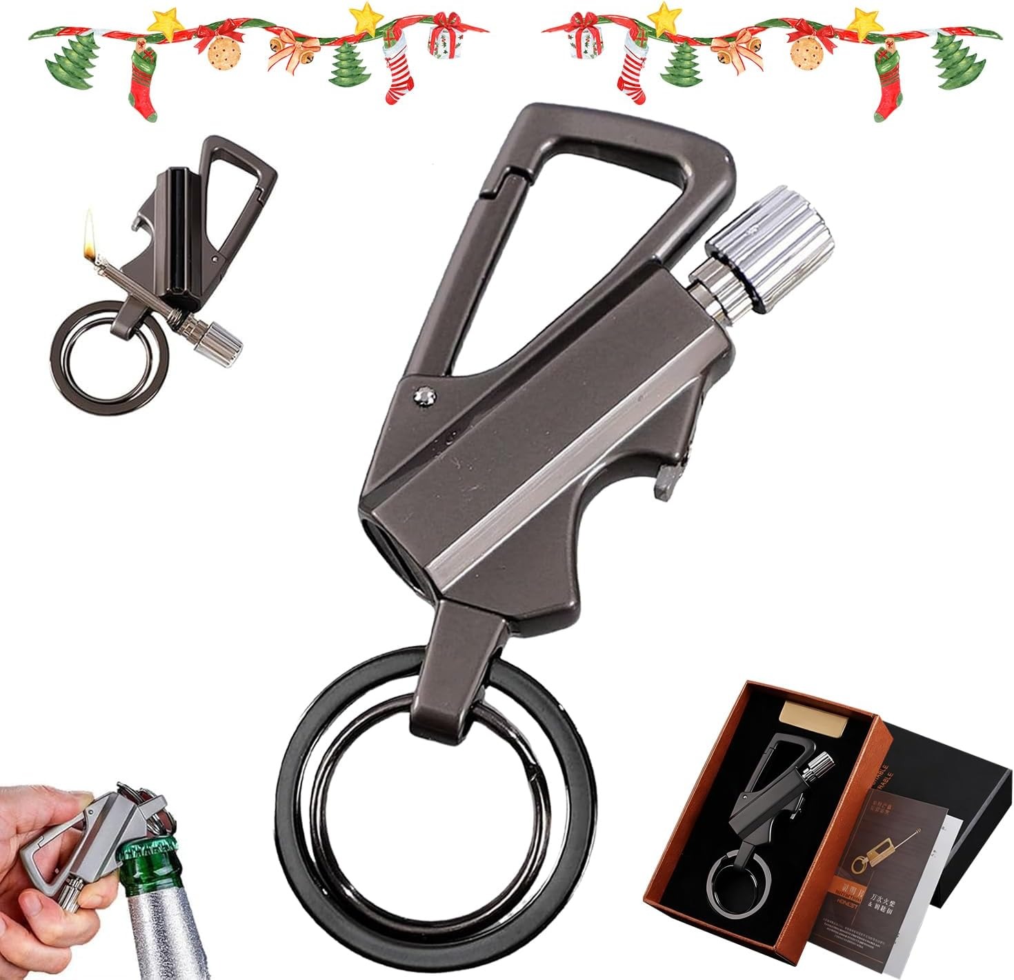 3 Permanent Match Infinity Lighter, 3-in-1 Keychain Bottle Opener Igniter, Reusable Unlimited Lighter, Waterproof Matches, Outdoor Survival Permanent Igniter