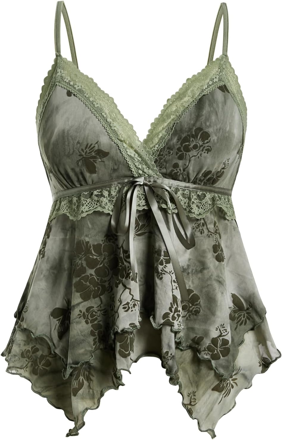 Women's Y2K Tops Going Out Babydoll Tank Tops Lace Cute Shirt