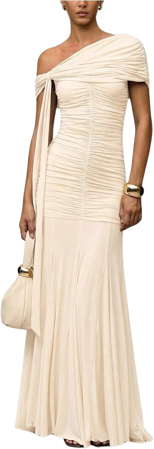 Women's Corset Dress Wedding Guest Dresses Statement Holiday Off Shoulder Ruched Mesh Formal Outfits