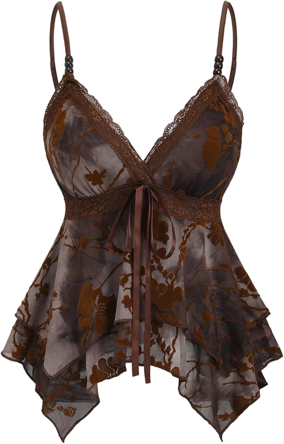 Women's Y2K Tops Going Out Babydoll Tank Tops Lace Cute Shirt