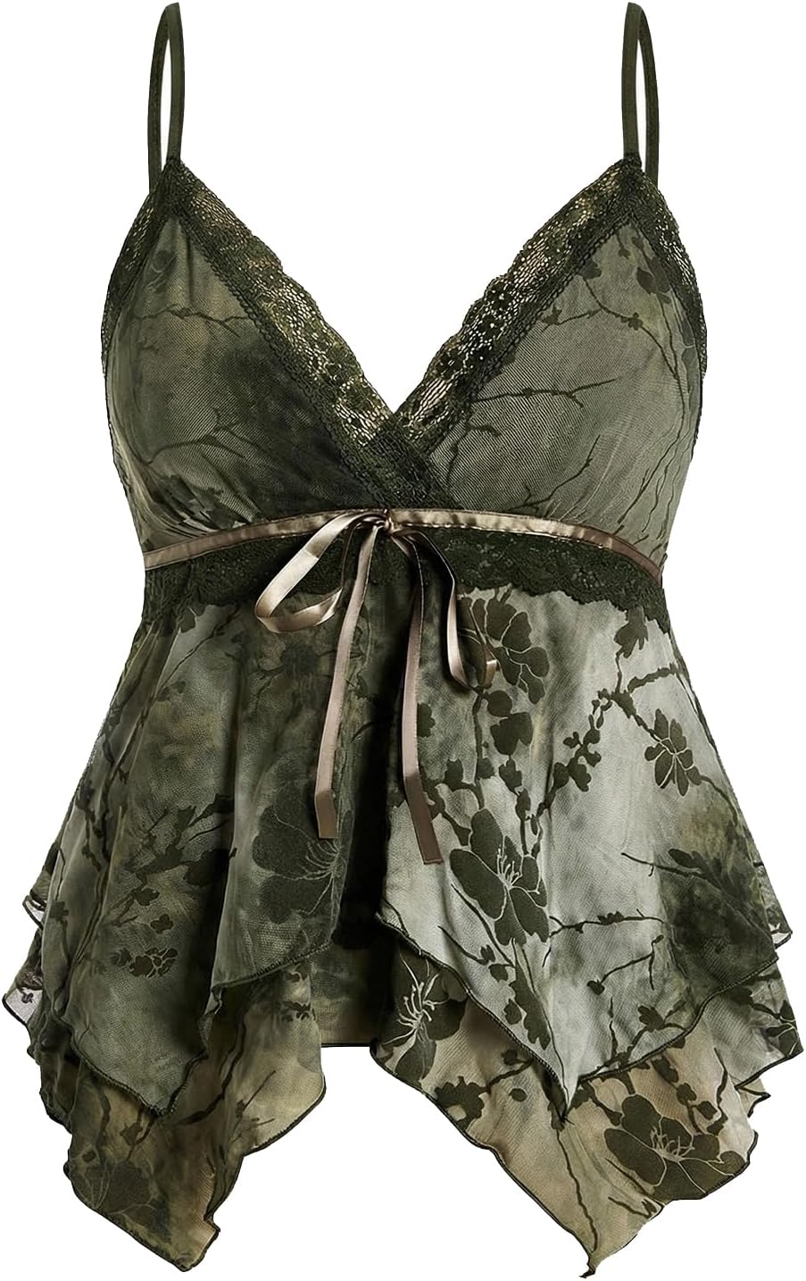 Women's Y2K Tops Going Out Babydoll Tank Tops Lace Cute Shirt