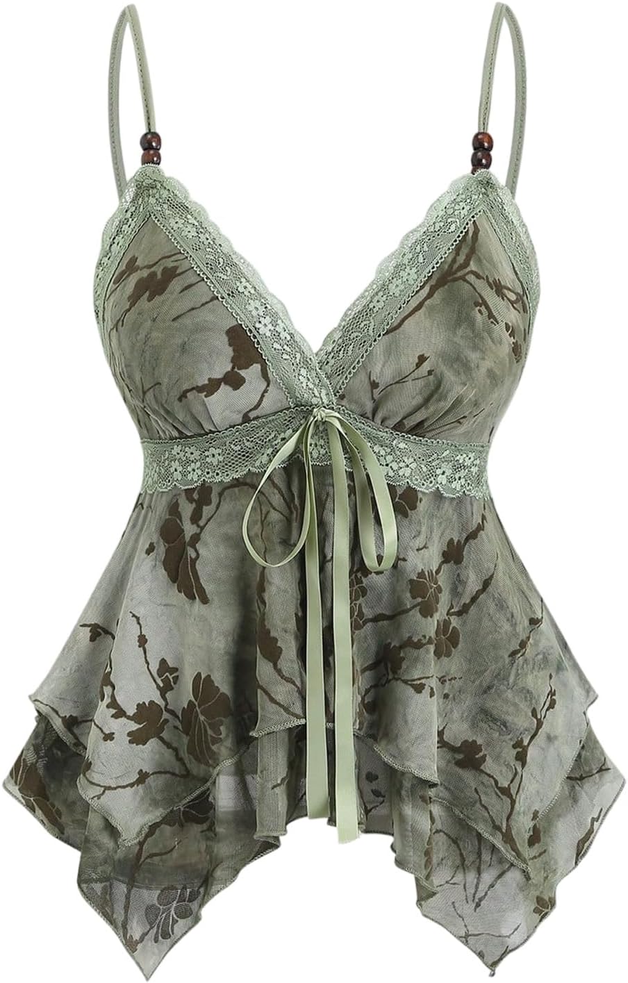 Women's Y2K Tops Going Out Babydoll Tank Tops Lace Cute Shirt