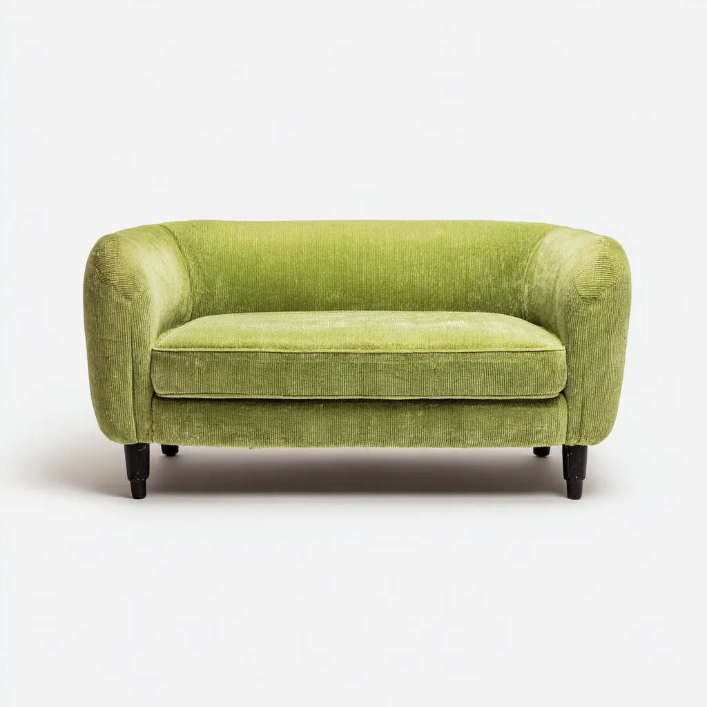 Divano a due posti in tessuto 172×84×76 cm - verde - design curvo compatto-Dozenlinest