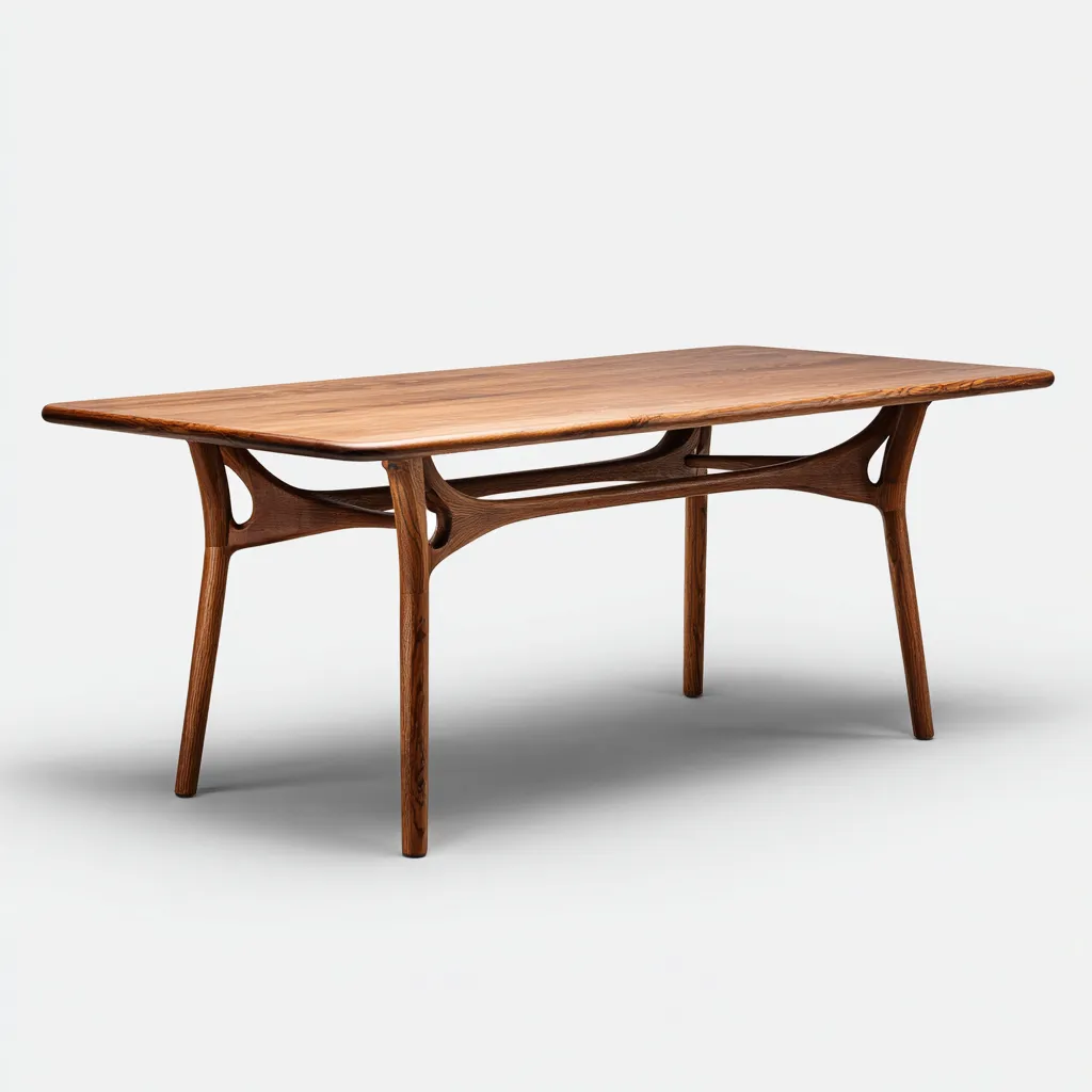 Tavolo da pranzo rettangolare in legno 180×88×75 cm - marrone - stile scandinavo contemporaneo per Sala da pranzo-Dozenlinest