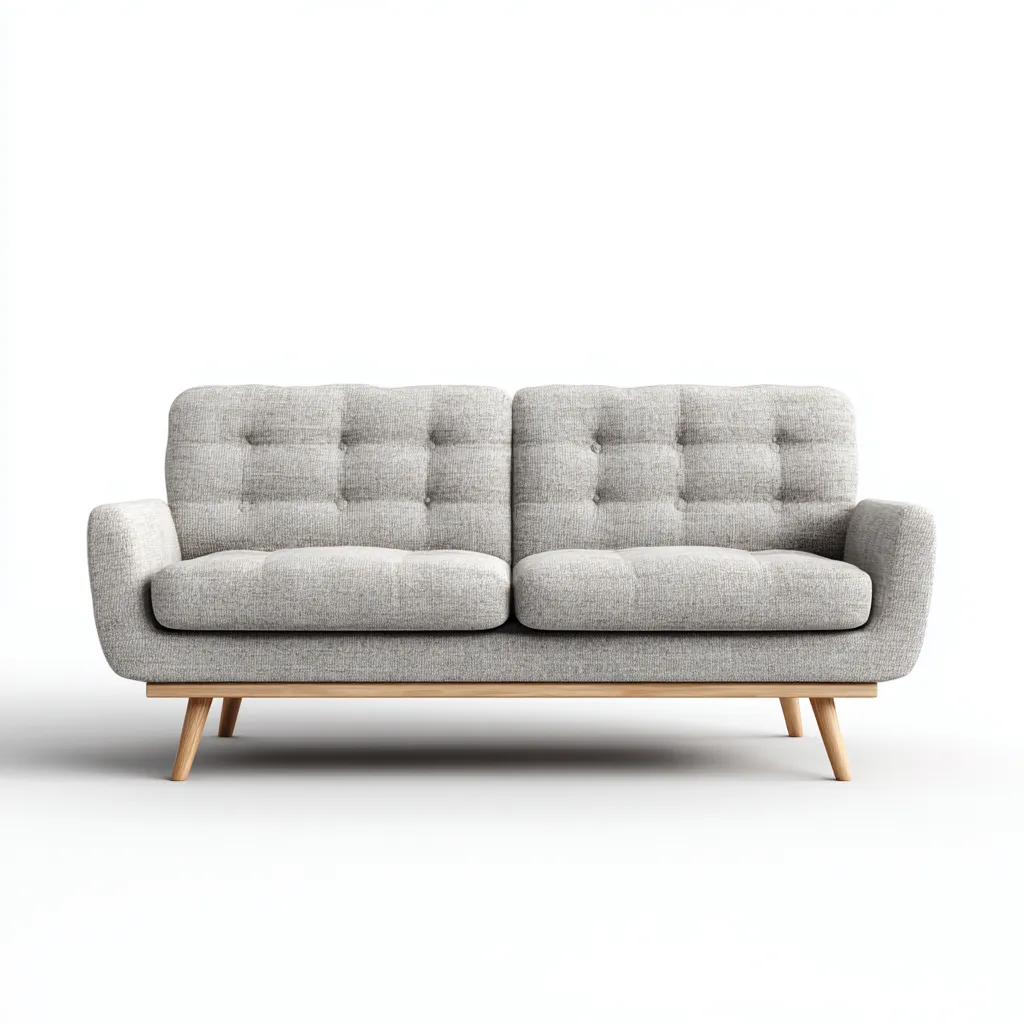 Divano 2 posti 178×86×84 cm - grigio chiaro - tessuto imbottito e legno - stile nordico - soggiorno-Dozenlinest