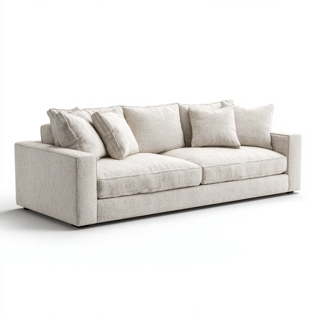 Divano a tre posti in tessuto 218×96×82 cm - beige chiaro - stile contemporaneo ampio-Dozenlinest