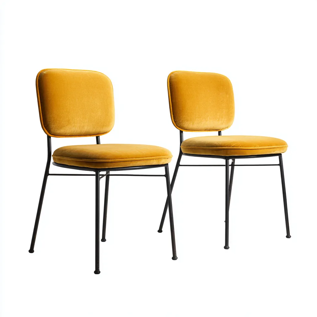 Sedia da pranzo imbottita 50×54×83 cm - senape e nero - stile moderno essenziale-Dozenlinest
