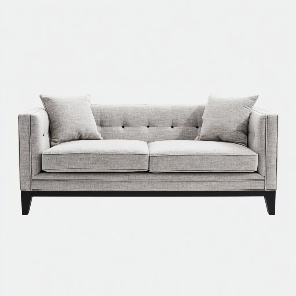Divano 2 posti in tessuto 177×84×82 cm - grigio chiaro e nero - stile urbano per soggiorno-Dozenlinest