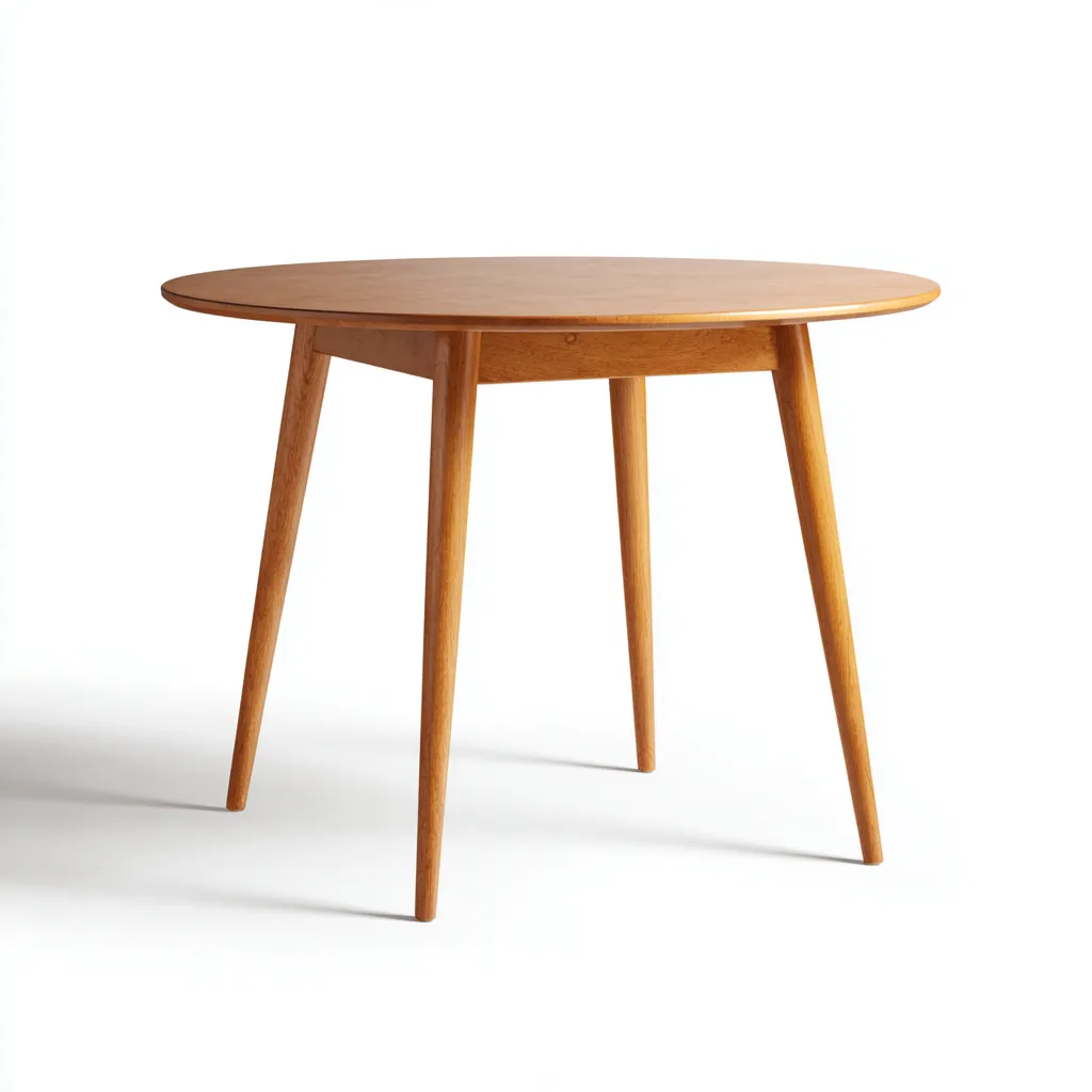 Tavolo da pranzo 105×105×74 cm - bianco marrone - legno con piano chiaro - rotondo - Sala da pranzo-Dozenlinest