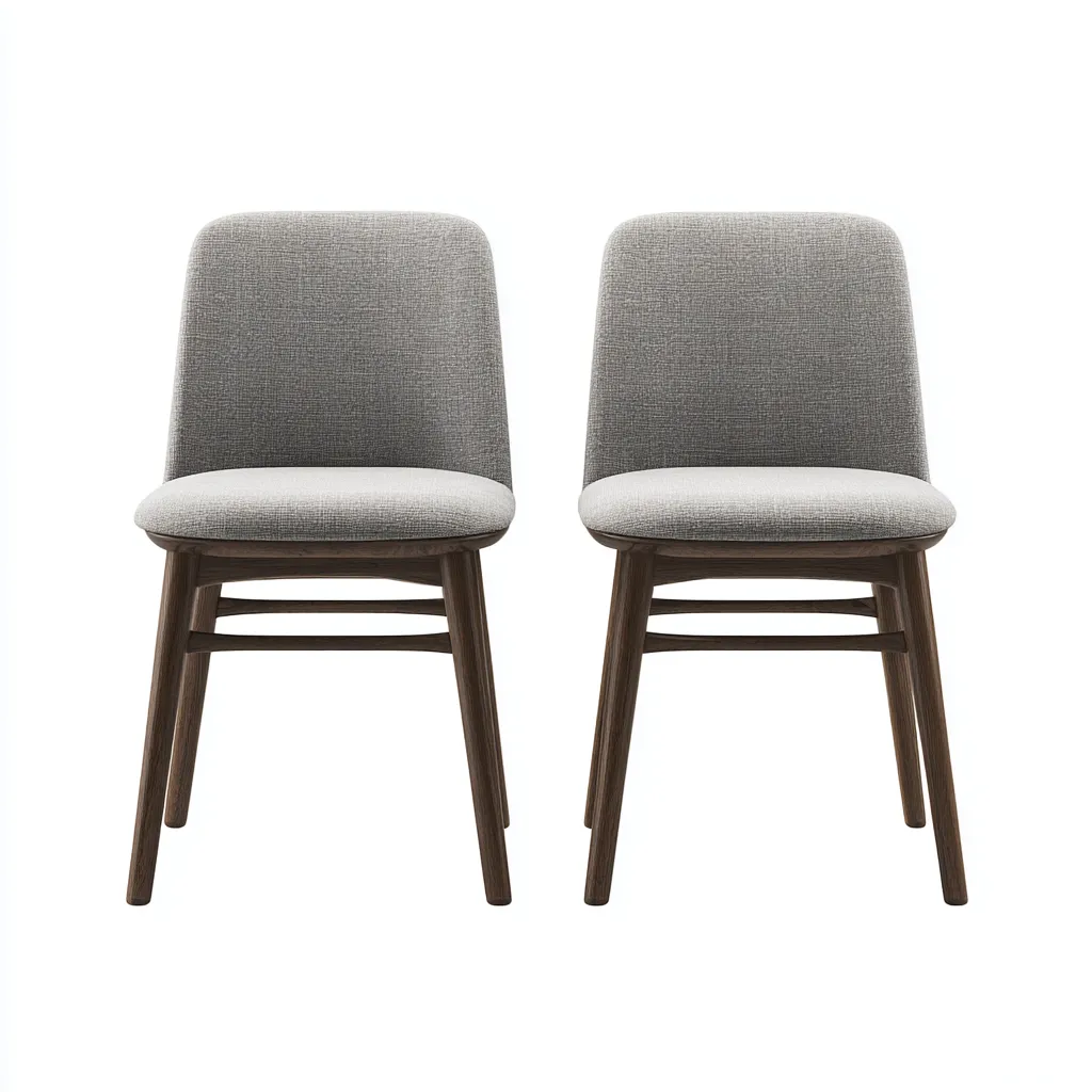 Set di 2 sedie da pranzo imbottite in tessuto 48×54×84 cm - grigio e marrone scuro - stile nordico per Sala Da Pranzo-Nicorsohome