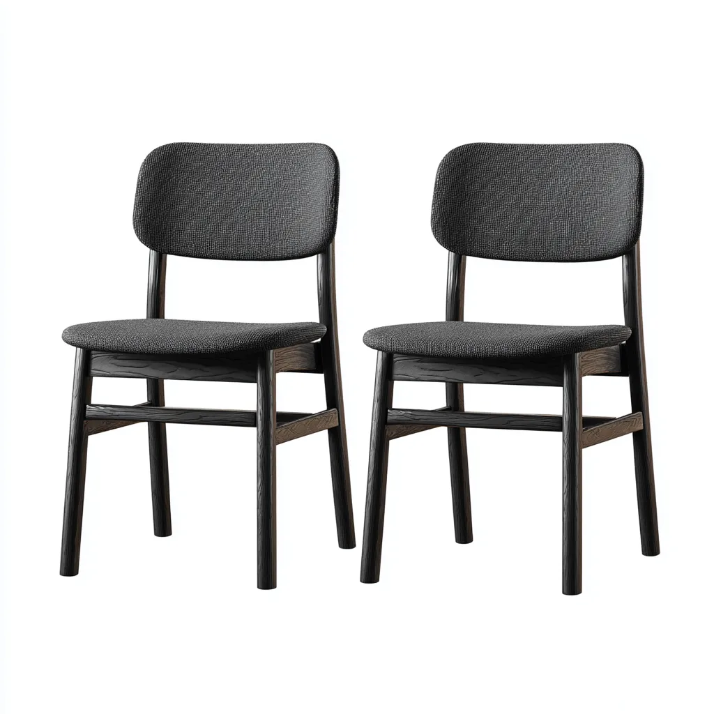 Sedia da pranzo imbottita 49×54×84 cm - grigio scuro e nero - struttura in legno contemporanea-Nicorsohome