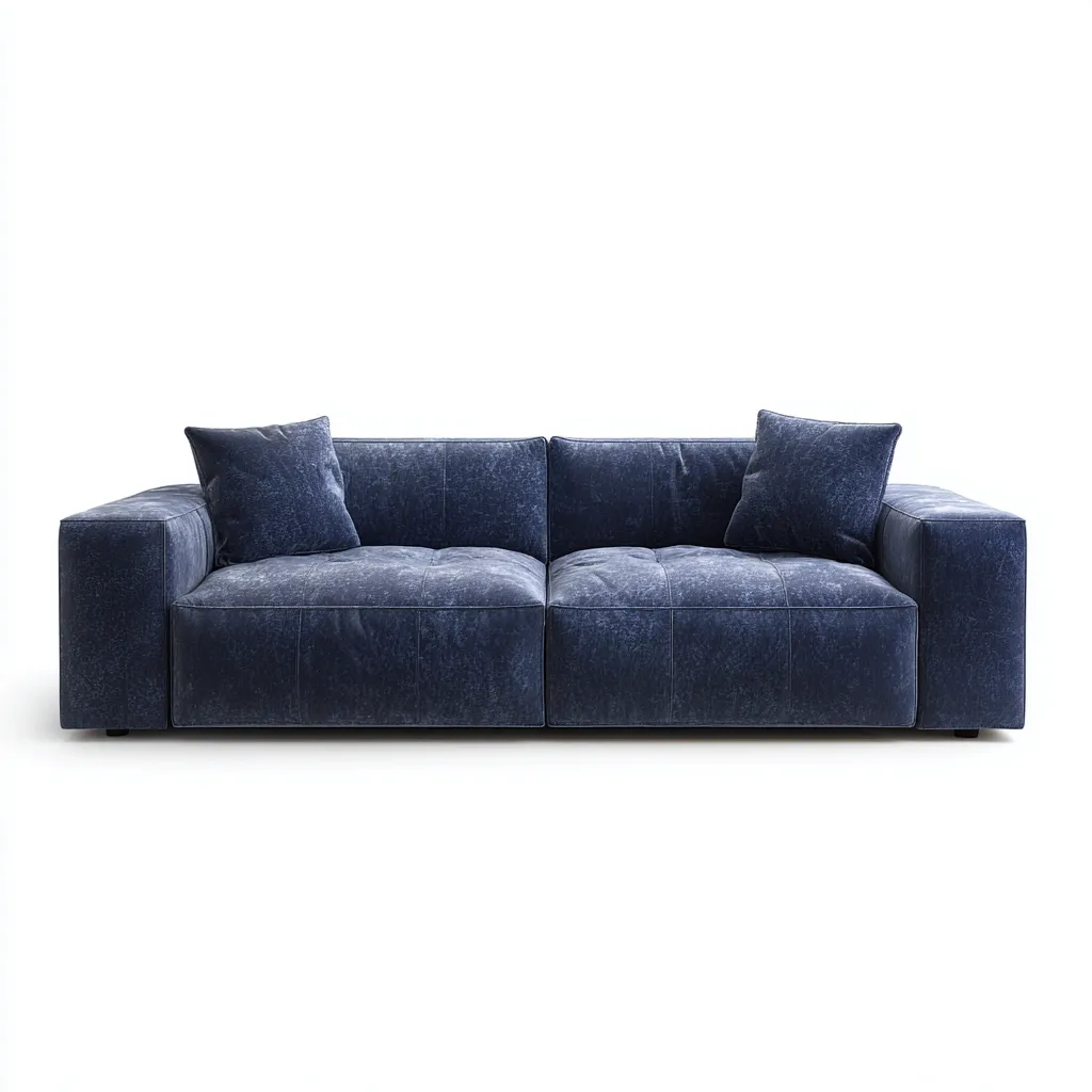 Divano 2 posti in tessuto 180×94×78 cm - blu navy - stile contemporaneo con seduta profonda per Soggiorno-Nicorsohome