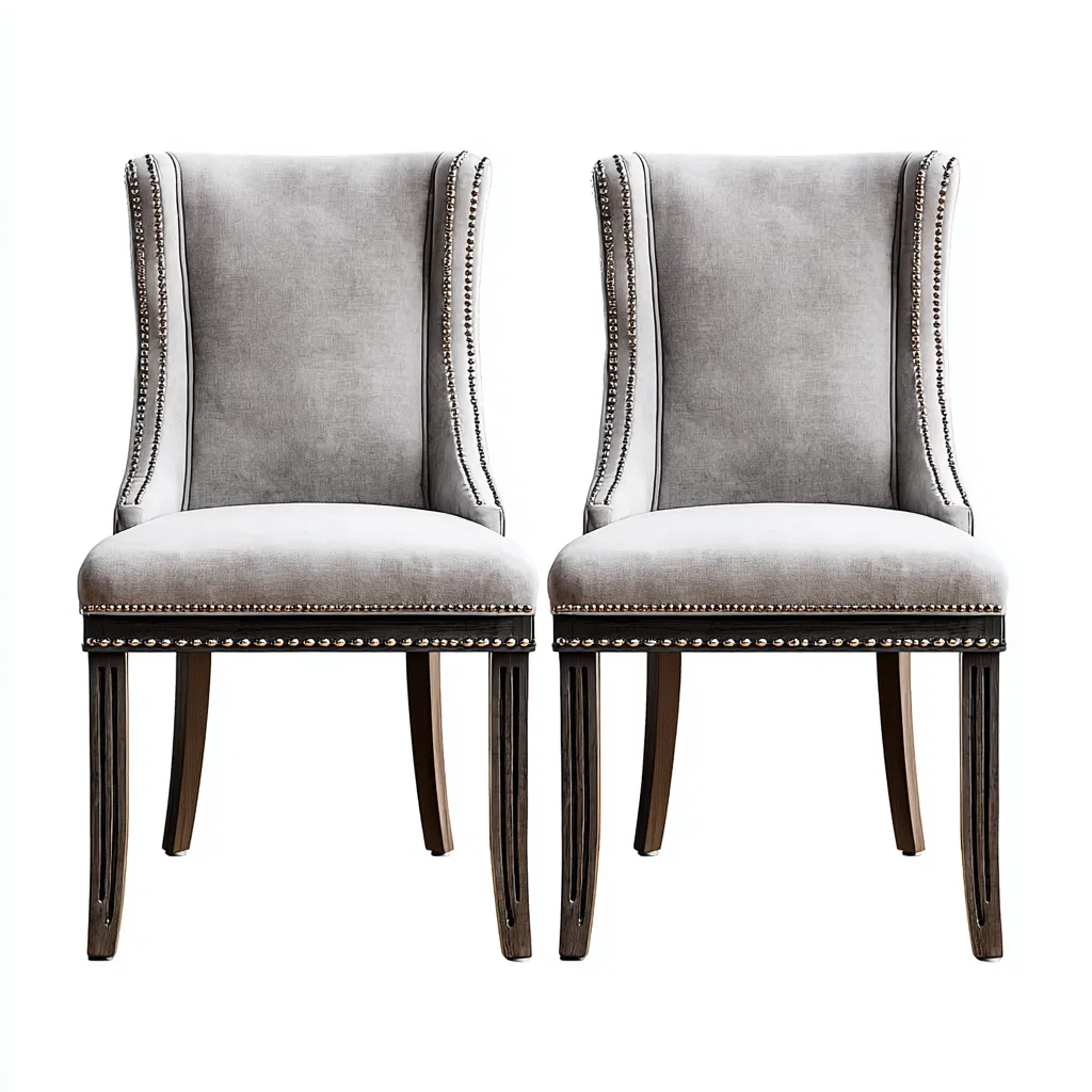Set 2 sedie da pranzo 50×60×98 cm - grigio noce scuro - tessuto e legno - schienale alto per Sala Da Pranzo-Nicorsohome