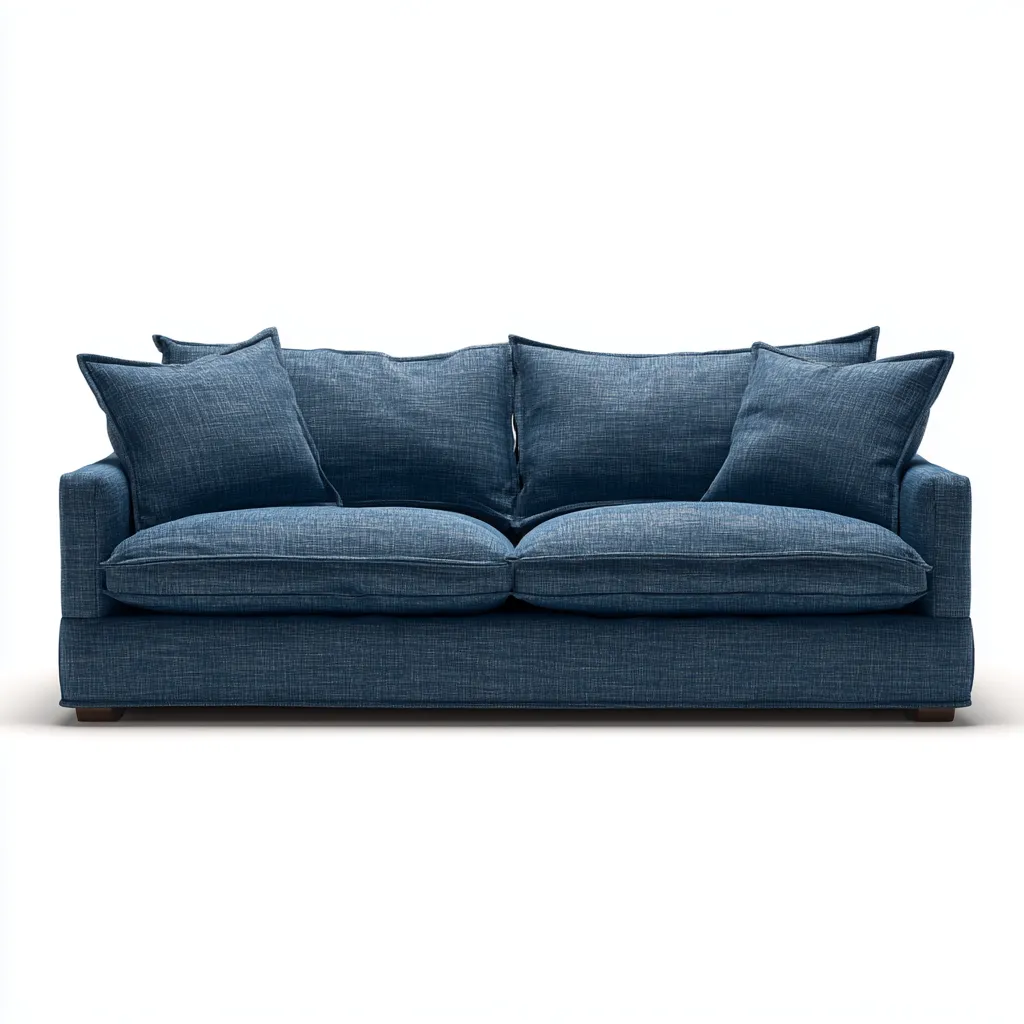 Divano a tre posti in tessuto 220×98×84 cm - blu - stile contemporaneo morbido-Nicorsohome