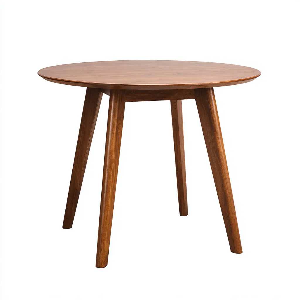 Tavolo da pranzo 110×110×75 cm - marrone - legno - rotondo stile metà secolo - Sala Da Pranzo-Nicorsohome