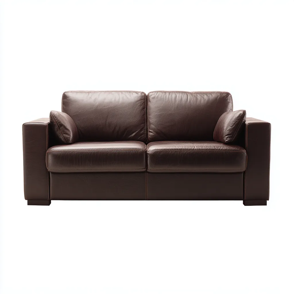 Divano 2 posti 176×90×84 cm - marrone scuro - rivestimento effetto pelle - stile moderno - Soggiorno-Nicorsohome