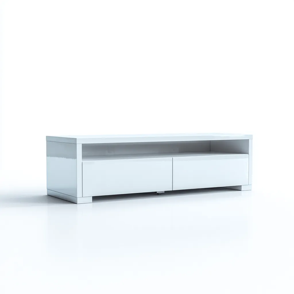 Mobile TV 160×45×55 cm - struttura effetto legno - bianco - stile minimalista con vano superiore aperto-Nicorsohome