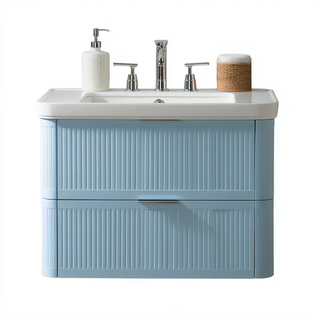 Mobile lavabo da appoggio 76×47×86 cm - bianco - lavabo integrato - contenimento chiuso - Bagno-Nadiiacorner