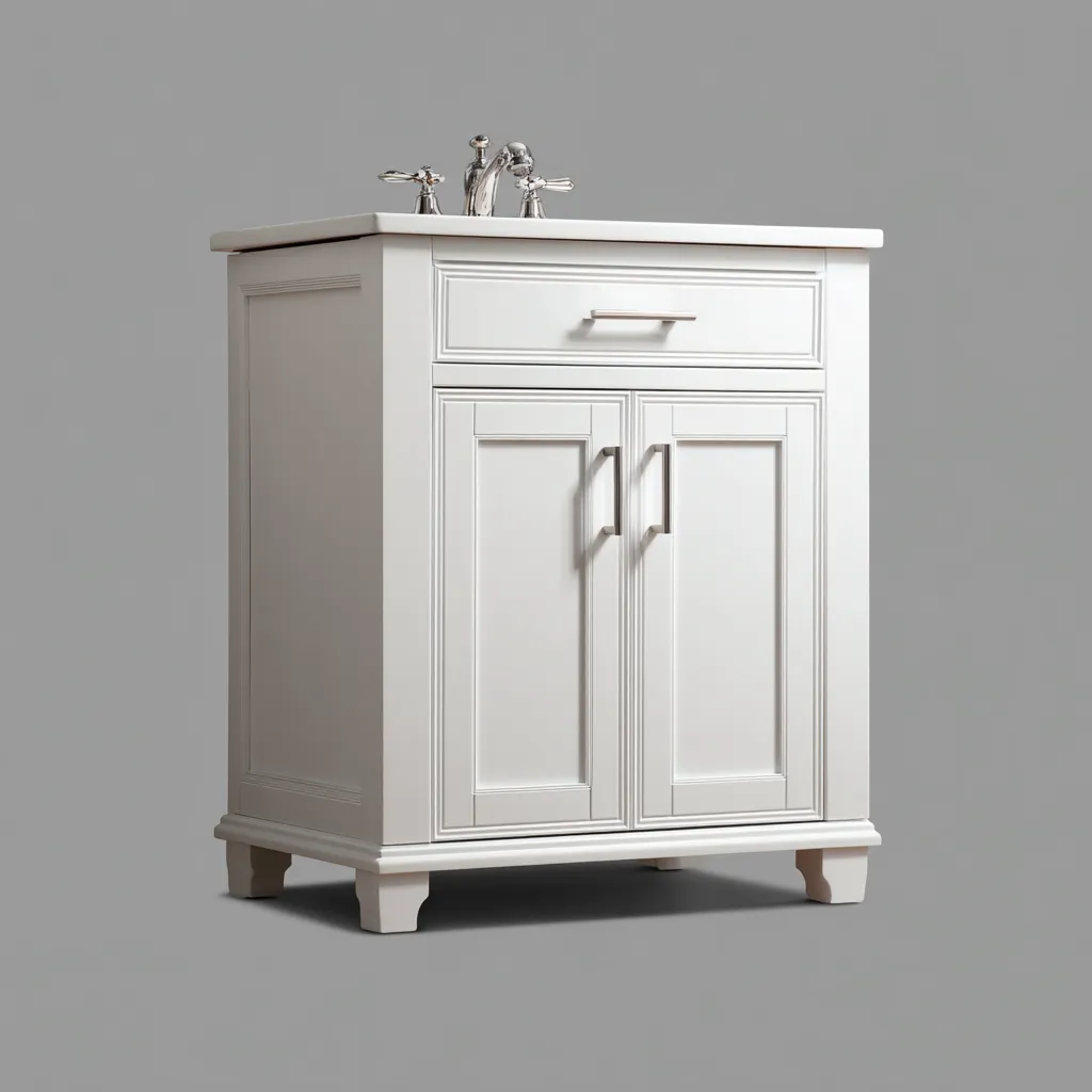 Mobile lavabo da bagno 76×50×88 cm - struttura effetto legno - bianco - design tradizionale con lavabo integrato-Nadiiacorner