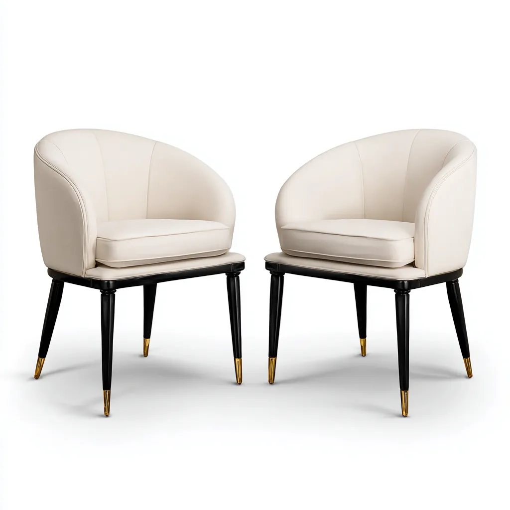Sedia da pranzo imbottita 58×60×84 cm - bianco e nero - schienale avvolgente stile elegante-Nadiiacorner