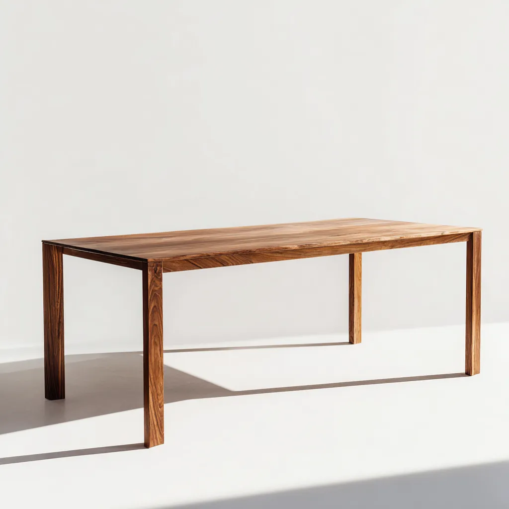 Tavolo da pranzo rettangolare in legno 180×90×76 cm - marrone - stile minimalista naturale per Sala Da Pranzo-Nadiiacorner