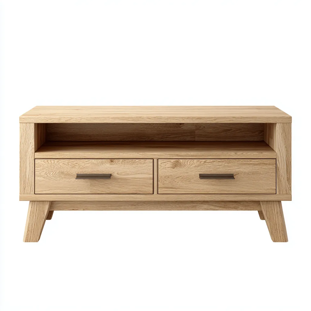 Mobile TV 120×40×60 cm - legno chiaro - legno - vano aperto e spazio contenitivo - stile contemporaneo - Soggiorno-Nadiiacorner