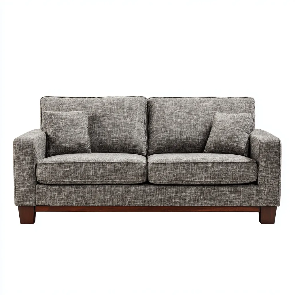 Divano a due posti in tessuto 178×90×84 cm - grigio medio e marrone scuro - stile urbano confortevole-Hataraliving