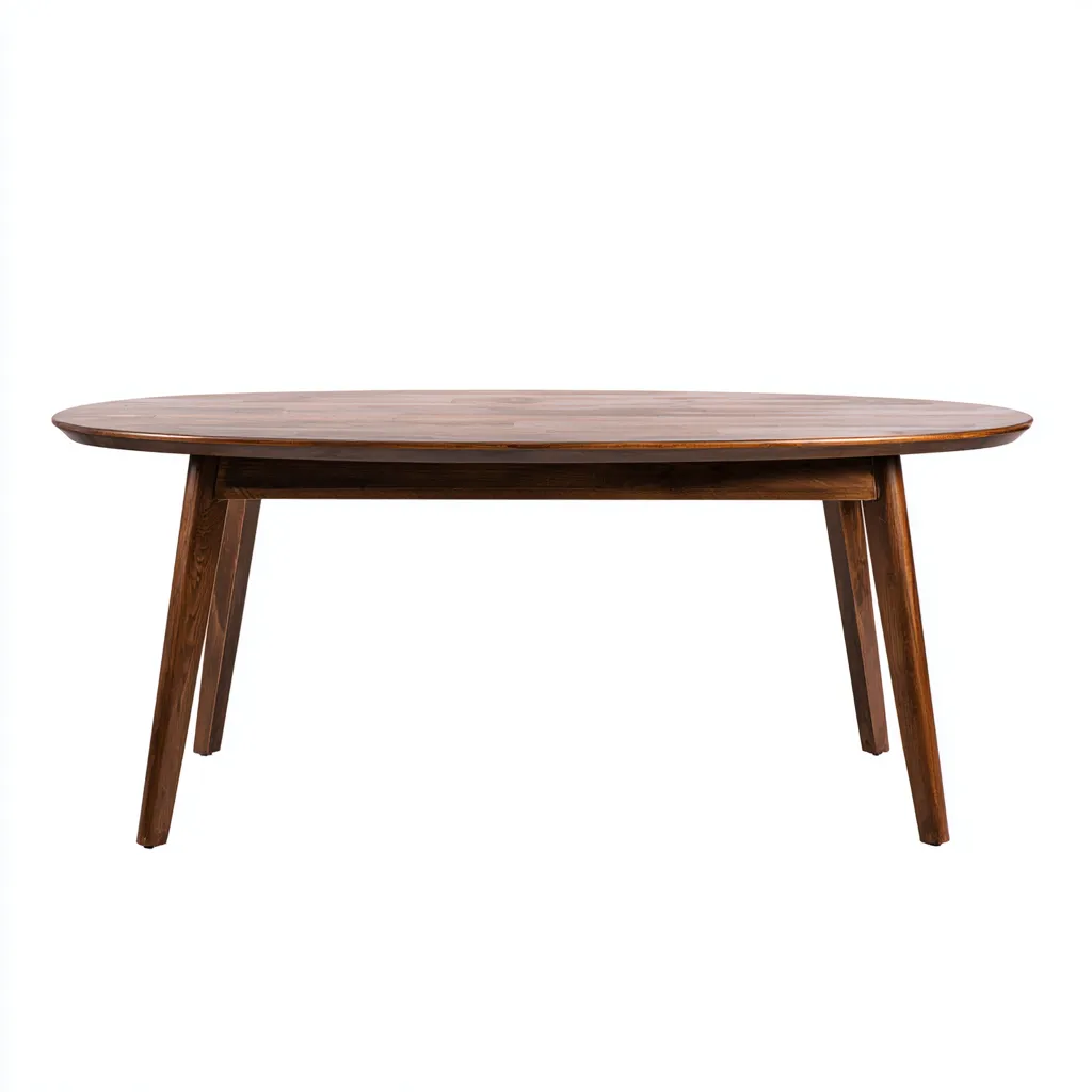 Tavolo da pranzo ovale in legno 170×90×75 cm - marrone - design moderno dalle linee morbide-Hataraliving