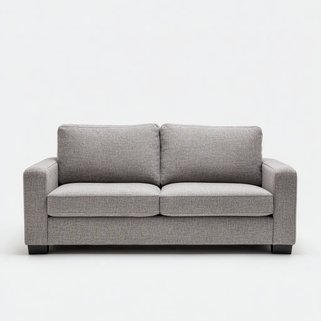 Divano a due posti in tessuto 176×88×82 cm - grigio chiaro e nero - design essenziale da soggiorno-Hataraliving