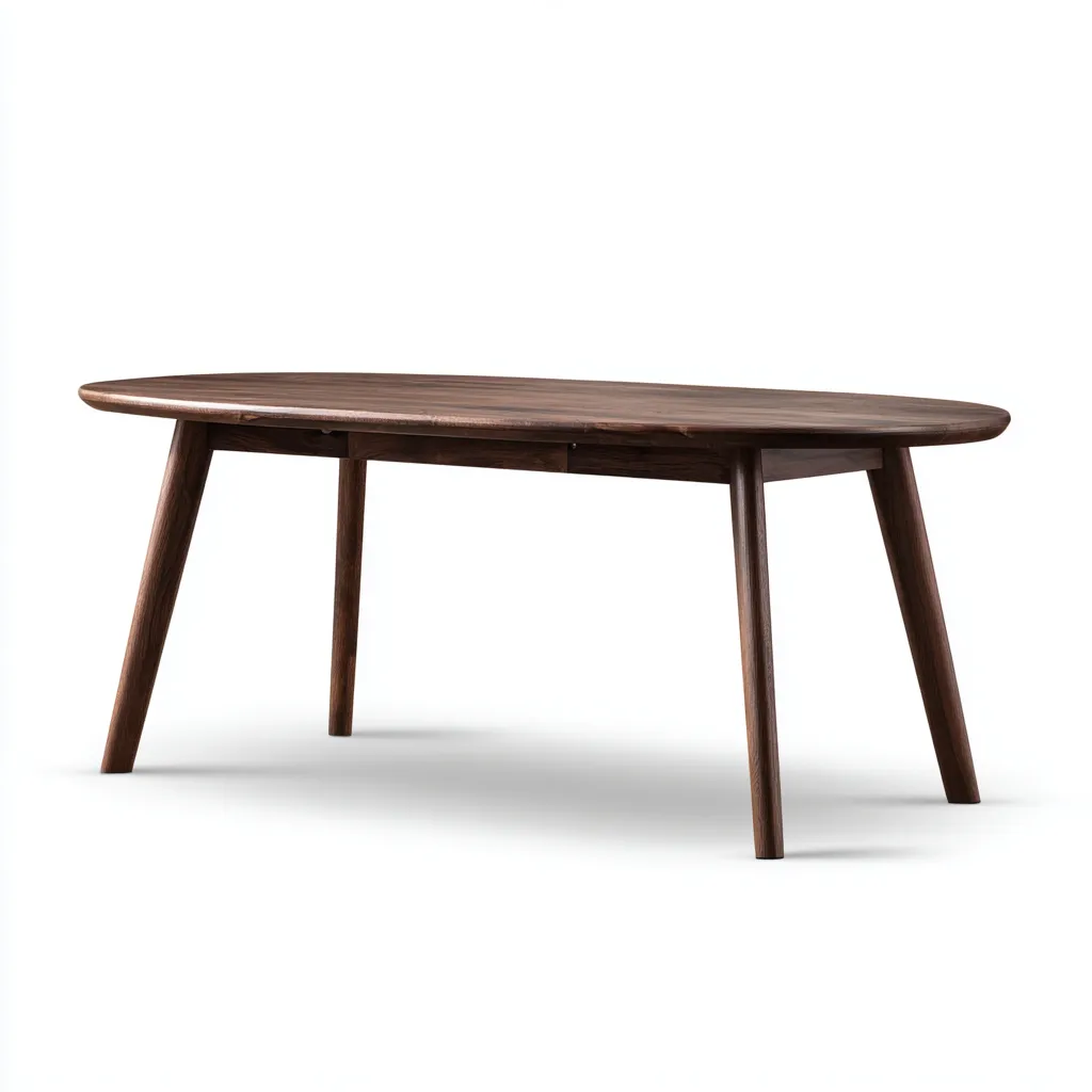 Tavolo da pranzo ovale in legno 180×90×75 cm - marrone scuro - stile nordico contemporaneo-Hataraliving